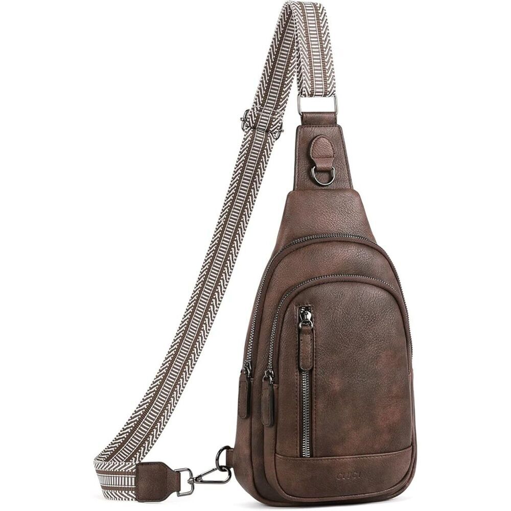 Women Coffee Imported Faux Leather Unique Sling Cross Body Backpack